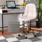 Baxton Studio Kabira Contemporary Glam and Luxe Blush Pink Velvet Fabric and Gold Metal Swivel Office chair 219-11912-ZORO - alternate 1